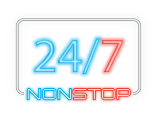 24x7 neon sign